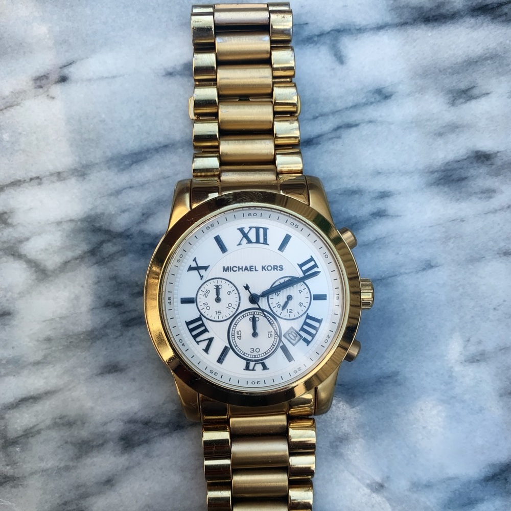 Michael Kors Bradshaw watch gold with white face